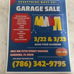 Garage Sale, (Good Quality Items For Record Breaking Low Prices) 