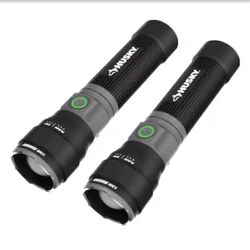 Husky 1200 Lumens Rechargeable LED Tactical Compact Flashlight (2-Pack)=Tools-111