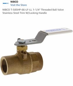 NIBCO T-585HP-66-LF-LL 1-1/4" Threaded Ball Valve Stainless Steel Trim .