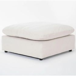 Living Spaces Zone Cream ottoman 