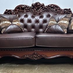 Carlene Vegan Leather 96” Sofa-Lark Manor
