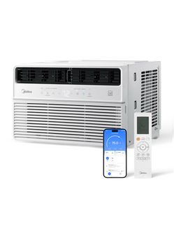 Midea 10,000 BTU Smart Inverter Window AC — WiFi & Alexa, 115V, Cools 450 Sq Ft