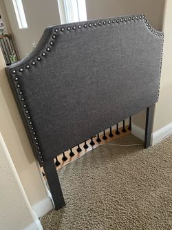 Cushioned twin bed frame with box frame (NO mattress)