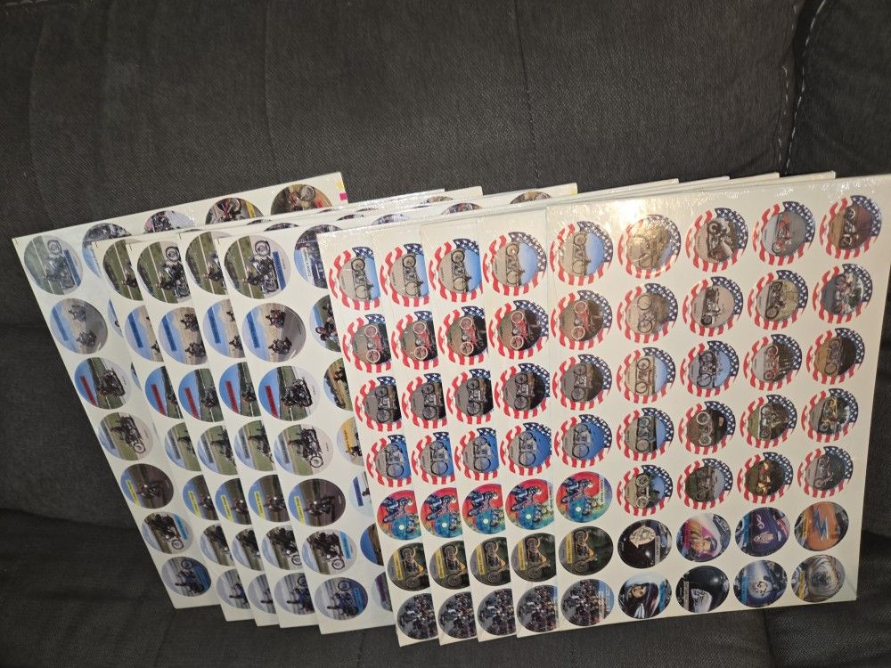 LOT Of 10 Sets POGs Cruise'n Sturgis Motorcycle 1994 Harley Davidson Caps Elvis