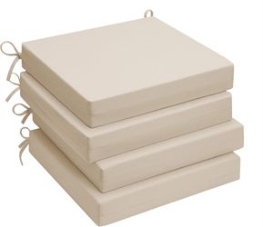 New NIKOME Outdoor Chair Cushions Pack of 4, Water Resistant Patio Cushions with Ties, High Density Sponge Filling Square Corner Seat Cushions for Out