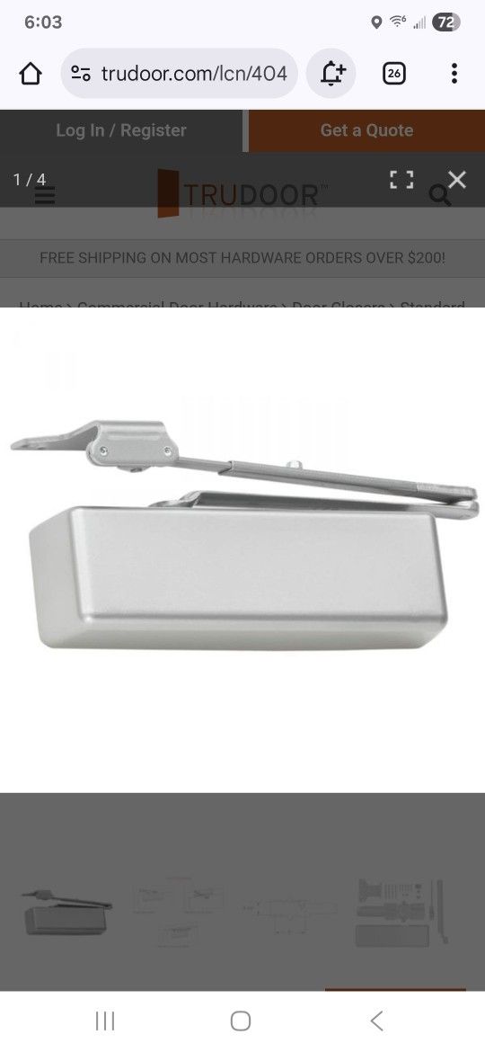 4040XP/4041DA Surface mounted closer LCN