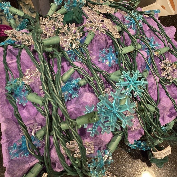 (2) 20ft LED Snowflake Light Strings.