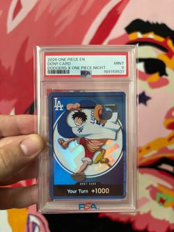 2026 DODGERS x ONE PIECE NIGHT MONKEY D LUFFY DON!! CARD PROMO PSA 9 MINT