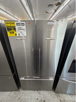 Fisher and Paykel 36” stainless steel French doors refrigerator