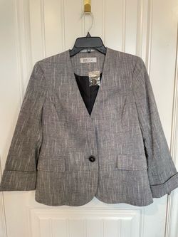 Kasper Gray Blazer with Single Button