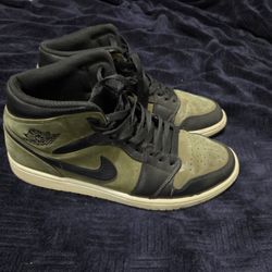 Jordan 1 Mid Olive Green Canvas