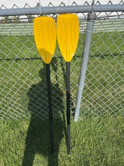 Pair of Yellow Plastic Kayak Paddles