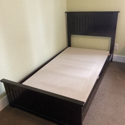 Dark espresso twin bed frame 