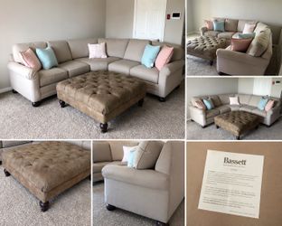 Premium Bassett Furniture L-Shaped Sectional Sofa