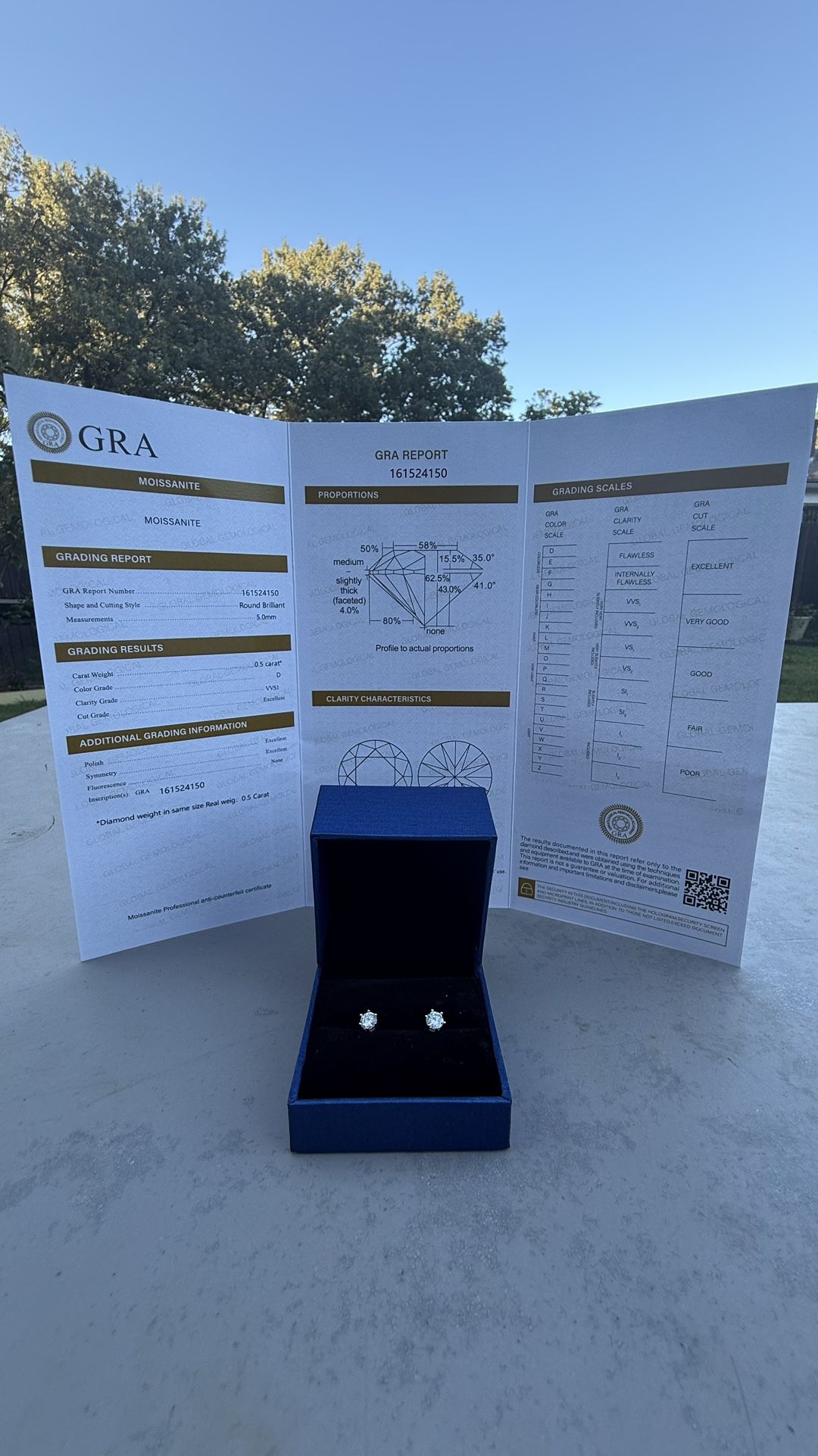 Mossanite Earings 1.0ct