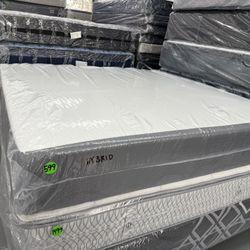 KING SIZE HYBRID MATTRESS & BOX SPRINGS BED SET