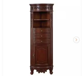 Winslow 22 in. W x 14 in. D x 68 in. H Brown Freestanding Linen Cabinet
