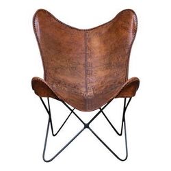 Vintage 1970s Leather Butterfly Chair – Mid-Century Modern BFK