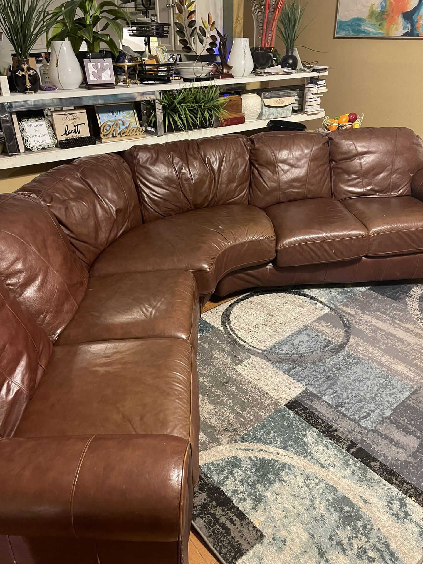 Brown Leather Sectional Sofa