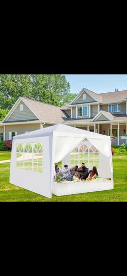10x10 White Outdoor Party Tent Canopy with Sidewalls