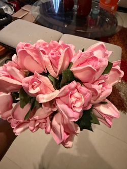 Artificial Pink Rose Stems – Set of 25 ✨