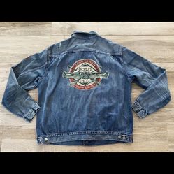 POLO RL RALPH LAUREN SPORTSMAN NY DENIM HENDERSON JACKET USA FLAG 1967 sz 3XB