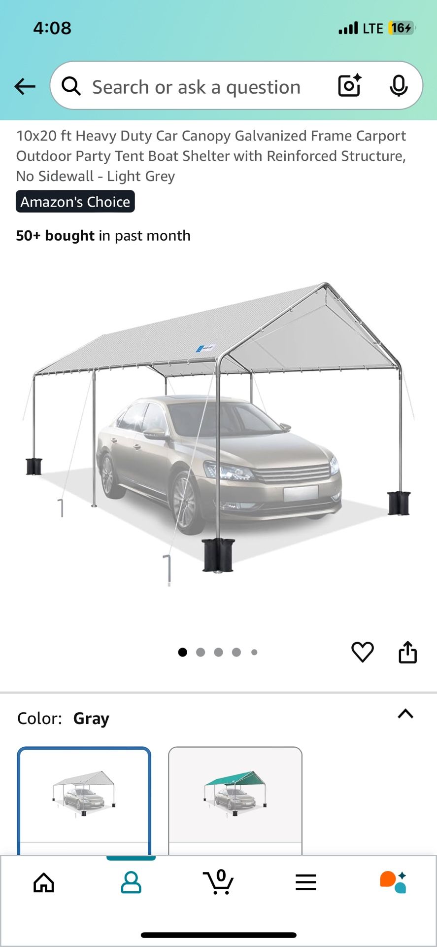 10x20’ Heavy duty Car Canopy