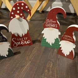 Christmas Gnome Decorations 4 pc set 