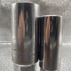 Bundle Lot of 2 Craftsman G2-43324 5/8" 6 pt. 3/8 Drive Deep Chrome Socket 43325