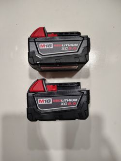 Milwaukee M18 XC5.0 Batteries 2x110 Firm Price