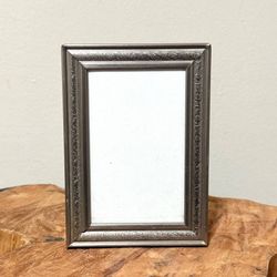 Vintage Ornate Etched Metal Silver Picture Photo Frame