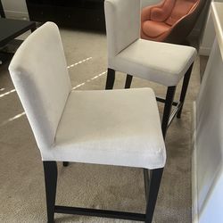 Used like new IKEA  Bar stool with backrest, counter height black/beige