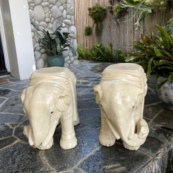 Porcelain Elephants Plant Stands