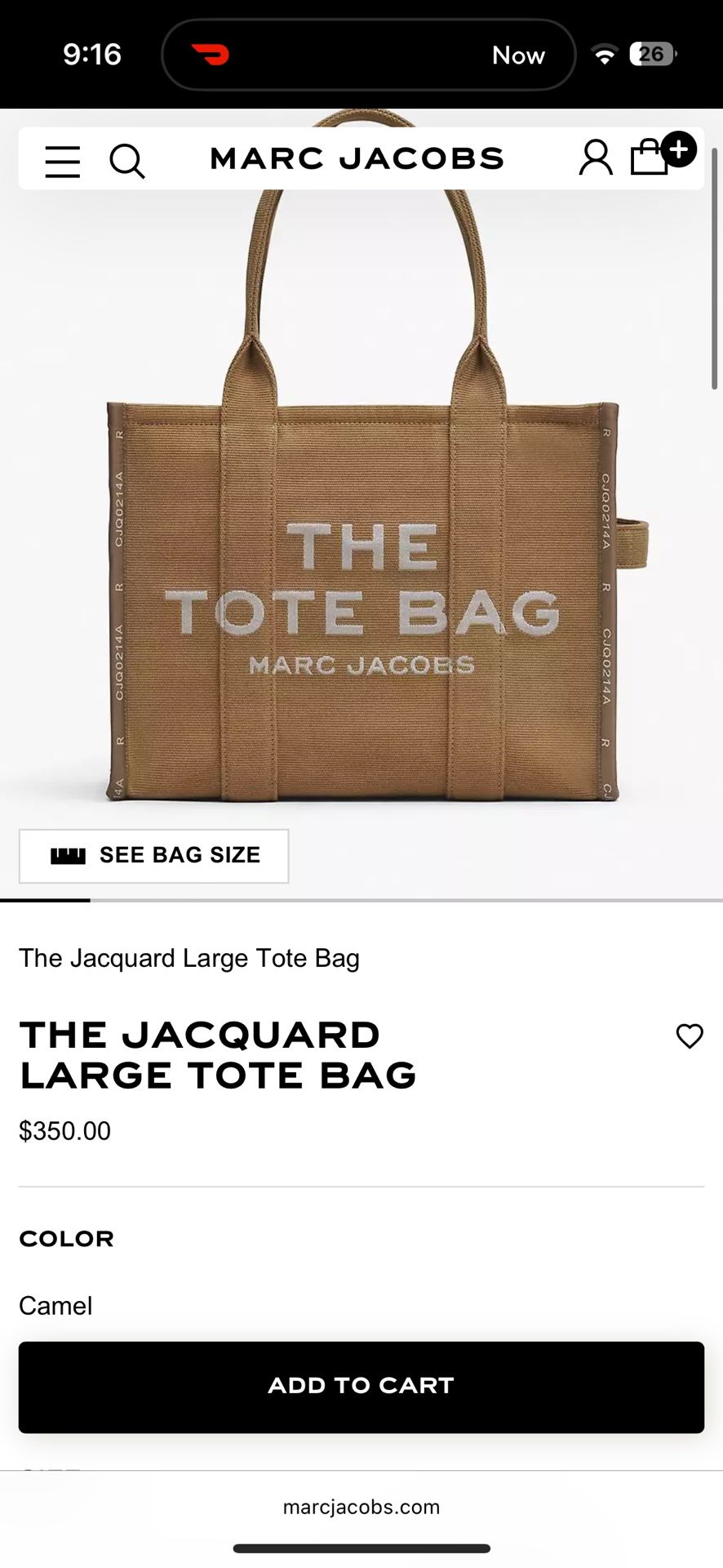 🔥 Marc Jacobs Jacquard Large Tote –Camel– $250 | Retails $350 | w/ Dust Bag