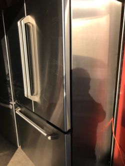 refrigerator brand GE measures 36 wide and 70 high 3 months warranty delivery and installation