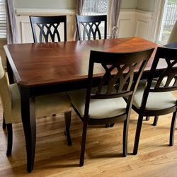 Wood Dining Table & 6 Chairs 