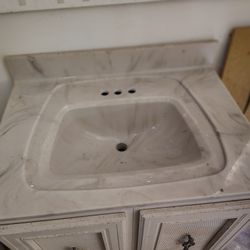 31 Inch Square Flare Bowl White With Brown Swirl