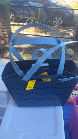 Blue Rubber Tote Bag with Handles Sun Squad