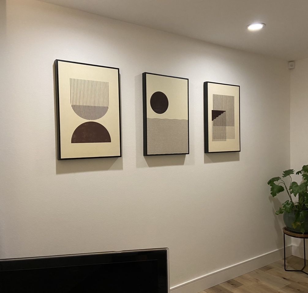Black And Cream Retro Framed Wall Art - Set Of 3