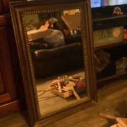 Golden Wood Locking Mirror