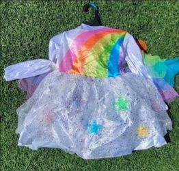 Kids Rainbow Unicorn Dress Costume Girls Halloween Costume Twinkle Stars Unicorn Size 4t / 5T