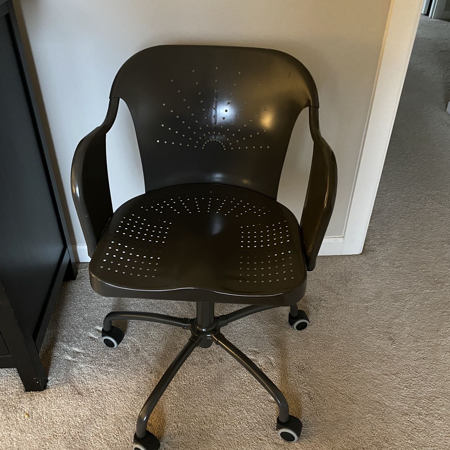 Retro Metal Desk Chair - Gunmetal