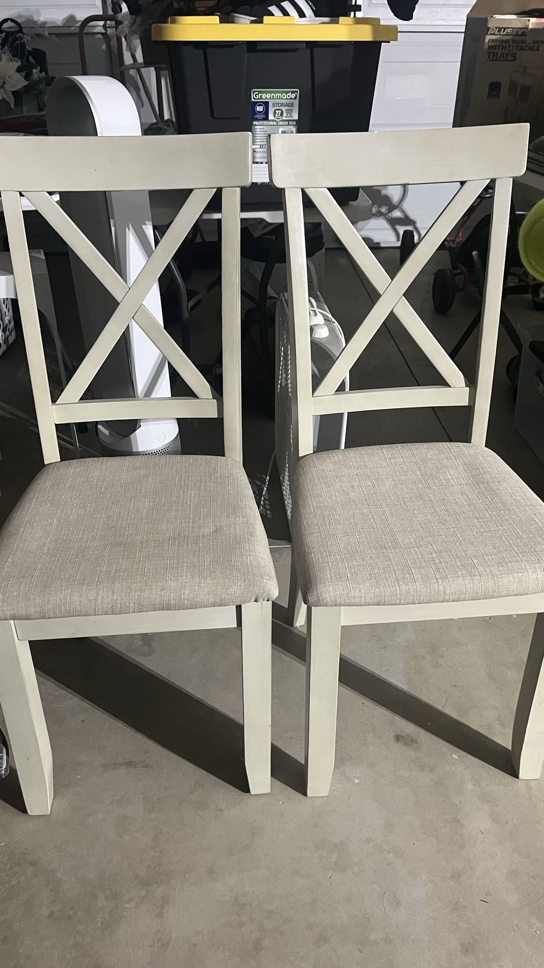 2 wooden chairs $ 15