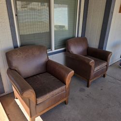 2 leather chairs