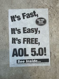 Vintage AOL 5.0 offer pamphlet