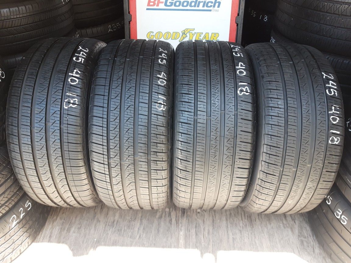 4 USED TIRES 245 40 18 PIRELLI CINTURATO P7 95% TREAD $160 ALL 4 INSTALLED AND BALANCED