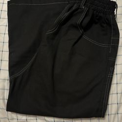 Black Hassuru Tiger Snake Graphic Baggy Pants Elastic Waist