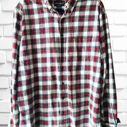Eddie Bauer Men’s Large Relaxed Fit Flannel Long Sleeved Button Down Shirt •FLAW