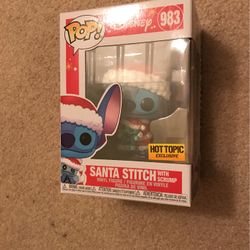 Funko Pop Exclusive Christmas Disney Santa Stitch With Scrump