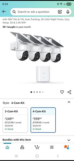 AOSU Security Cameras Outdoor Wireless, 4 Cam-Kit, No Subscription, Solar-Powered, Home Security Cameras System